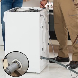 Elyfree 20-Ft Washing Machine Drain Hose Universal, Flexible Dishwasher & Washer Drain Hose Extension with 4 Clamps & 1 U-Bend Holder