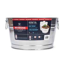 Behrens TV205351 Steel 0GS Galvanized Round Tub, 5 Gallon, 5-Gallon
