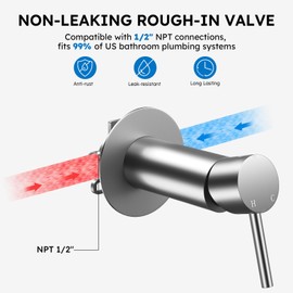 Arofa Built-in Hot and Cold Bidet Sprayer for Toilet, Warm Water Bidet with Adjustable Water Pressure, Dual Control Mode Toilet Sprayer with Toilet Hose for Feminine Wash, Wall Mounted