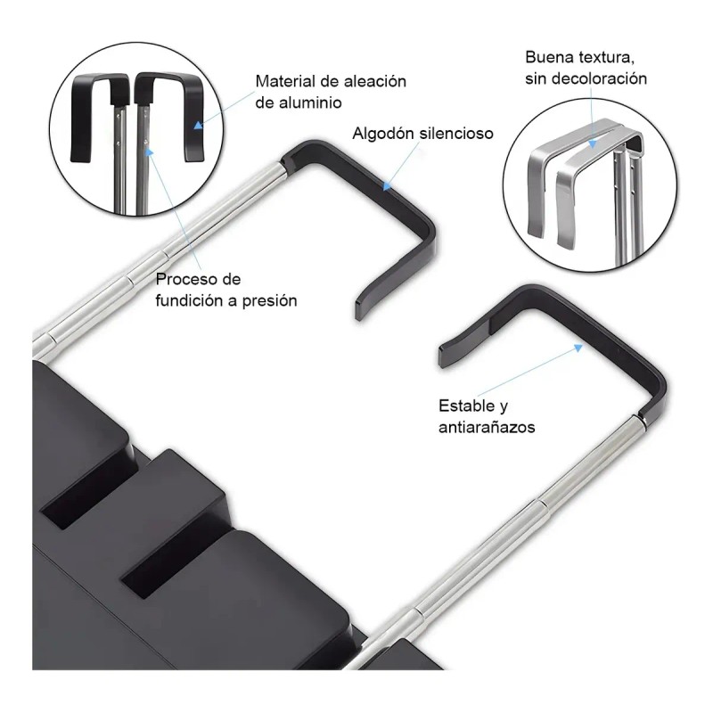 Espejo Tríptico 360 Grados Para Corte De Pelo Estilo Negro