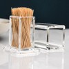 ANMOO Toothpicks Holder, 2PCS Acrylic Toothpick Box Transparent Square Cocktail