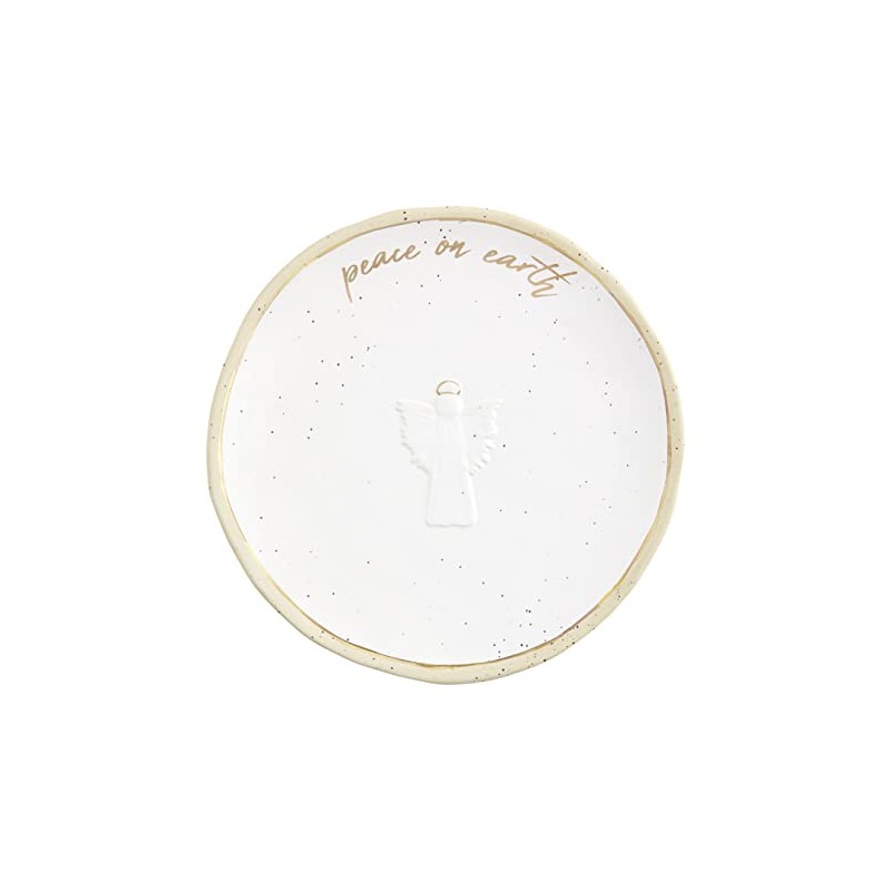 Mud Pie Round Gold Angel Serving Platter, 12" dia