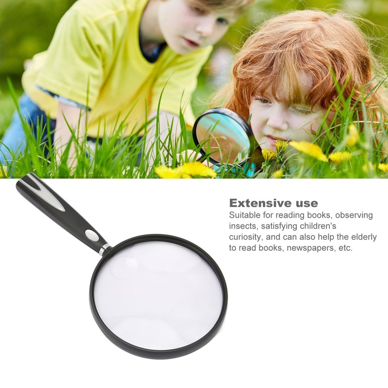Handheld Magnifying Glass 2X 4X Handheld Reading Magnifier Skid Resistance