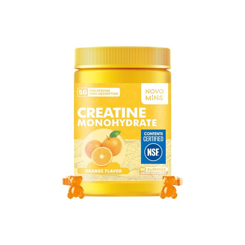 novomins Gomitas de monohidrato de creatina de 5 g para
