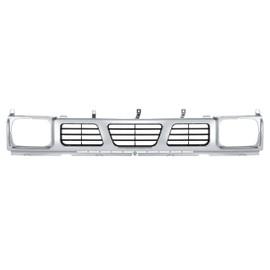 JMTAAT Front Grille Compatible with 1994 Nissan D21 XE 1993 1994 Nissan D21 Base SE 1995-1997 Nissan Pickup Base SE XE Replacement for 6231055G10 NI1200116 Chrome Bumper Grill Plastic(ABS) Silvery