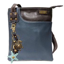 CHALA SWING Pack Smartphone Cross-Body Purse Purse Charm (Navy- Metal Turtle with Starfish)