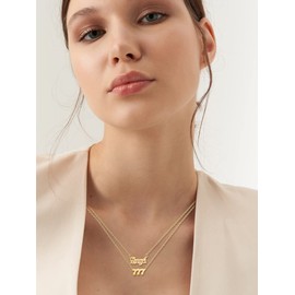 Angel Number Necklace for Women 111 222 333 444 555 777 888 999 Numerology Necklaces (14397-777)