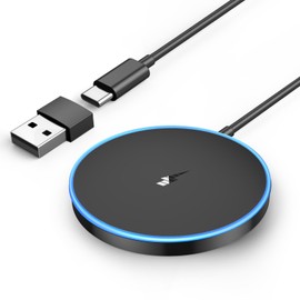 Magnetic Wireless Charger 15w Mag-Safe Charger for 16 Pro Max/16 Pro/16/16 Plus/15/14/13/12 Series AirPods 3/2/Pro/Pro 2 LED Magnet Charging Pad Mag Safe with Dual Charging Ports Black