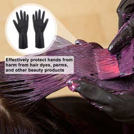 Gihioue Hair Coloring Gloves,Color Gloves - Waterproof Anti-Slip Textured Latex Mittens for Automotive Work Lab Work Kitchen Prep BBQ Grilling Painting Healthcare Meat Processing