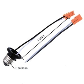 TWDRTDD E26 Socket to Led Recessed Lighting,Medium Edison Base Socket Adapter Base Male Screw in Light Bulb Socket Pigtail for Led Ceiling Lights Downlight Pack of 3 (E26 Socket Base)