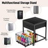 Housolution Mobile Mini Fridge Stand with Storage, Height-Adjustable Mini Beverage