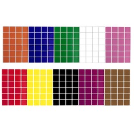 Royal Green Color Stickers Square Labels in 10 Assorted Colors 1 x 1 inch (25mm) 2.5 cm - 240 Pack