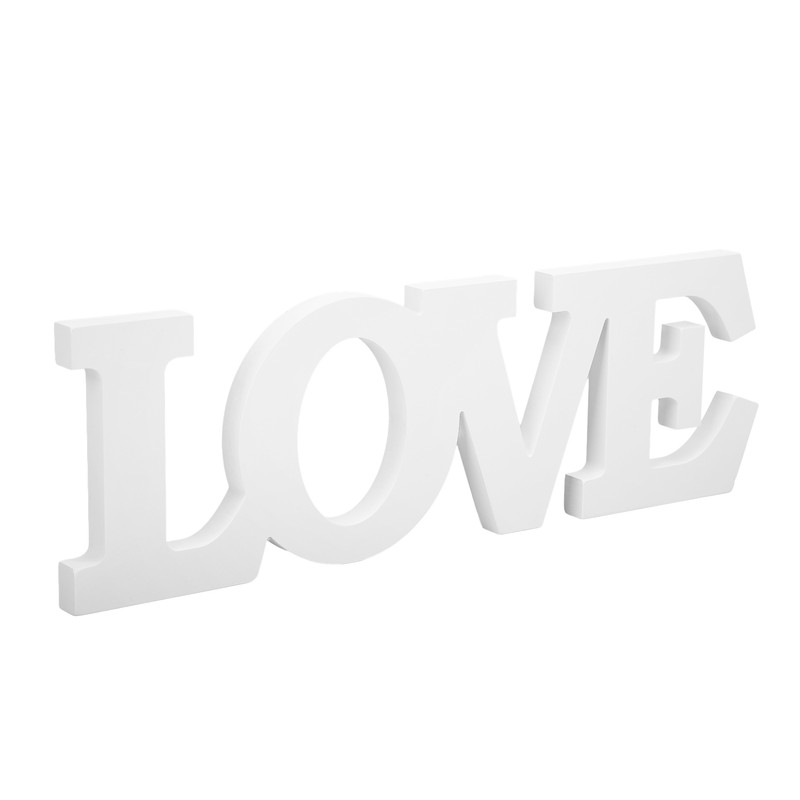 Wood Love Sign White One Piece Design Exquisite Beautiful Wooden