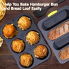 OMISTAR 3 PCS Silicone Baguette Pan and Hamburger Bun Pan