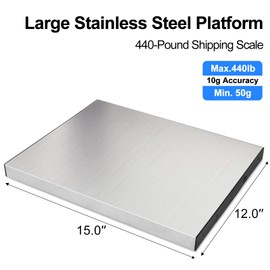 THINKSCALE 440lbs/10g Shipping Scale, Wireless LCD Displays, Heavy Duty Weight Scale Postal Scale, Stainless Steel Large Platform, Scale for Packages, Luggage Scale