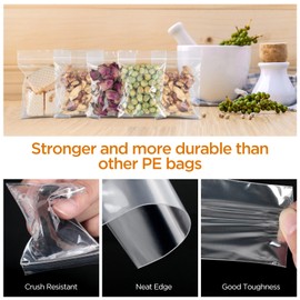 AiQInu Sacchetti Plastica 6 x 8 cm, 100 Pezzi Sacchetti Alimenti Richiudibili, Buste Plastica Trasparenti Ziplock Bags per Gioielli, Componenti Elettronici