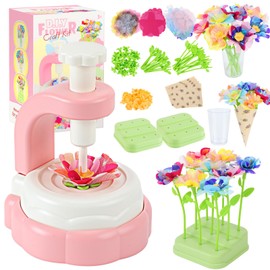 WIOR Make Your Own Fabric Flower Bouquets Toys, Artificial Flower Garden Building Set DIY Flowers Craft Kits Build a Bouquet Floral Arrangement Playset Educational Toy Gifts for Girls Kids Aged 3+
