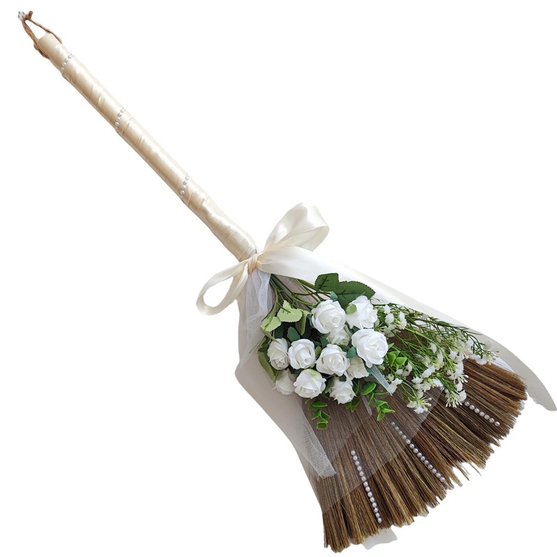 SISIMER Wedding Broom for Jumping Ceremony, African American Decorative Broomstick
