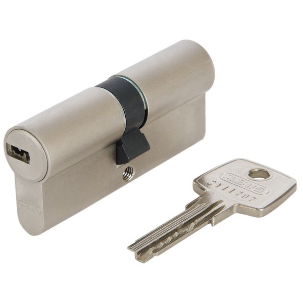 ABUS Profile Cylinder Lock D6XNP 40/45 B/SB with Keycard and 5 Keys, 483035