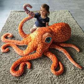mikamax Giant Octopus Cuddly Toy - 150 cm Plush Toy - Soft & Realistic Stuffed Toy - Weighted Sea Animal for Children - Funny Gift Idea