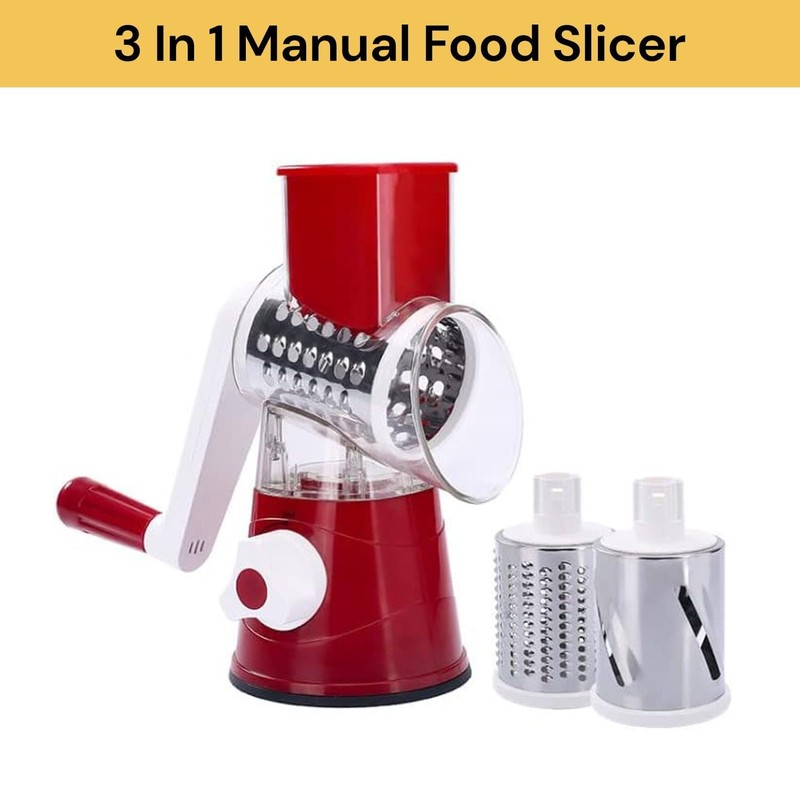 Spendeal Rotary Cheese Grater, 3 in 1 Cheese Shredder Grater