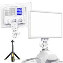 RALENO 116 LED Kamera Video Licht, 12W 600Lux Videoleuchte mit Mini-Stativ und Eingebauter 4000mAh Akku CRI95+ 3200-5600K, USB Videolicht für YouTube TikTok Zoom Fotografie Konferenzen Live-Streaming