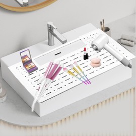 YSEDF Makeup Sink Cover for Washbasin, Foldable Makeup Brush Cleaning Mat,Bathroom Makeup Tool,Silicone Sink Cover ﻿