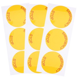 10pcs Emergency Label Decal Sticker Industrial Machinery Electrical Devices Self Adhesive Safety Warning Sign Stickers Push Button Equipment