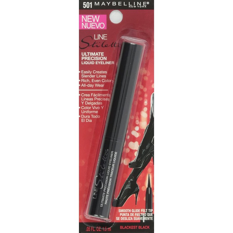 Maybelline New York Line Stiletto Ultimate Precision Liquid Eyeliner, Blackest