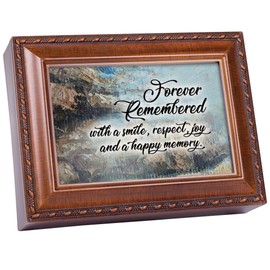 Cottage Garden Forever Remembered Memory Woodgrain Jewelry Music Box Plays Edelweiss