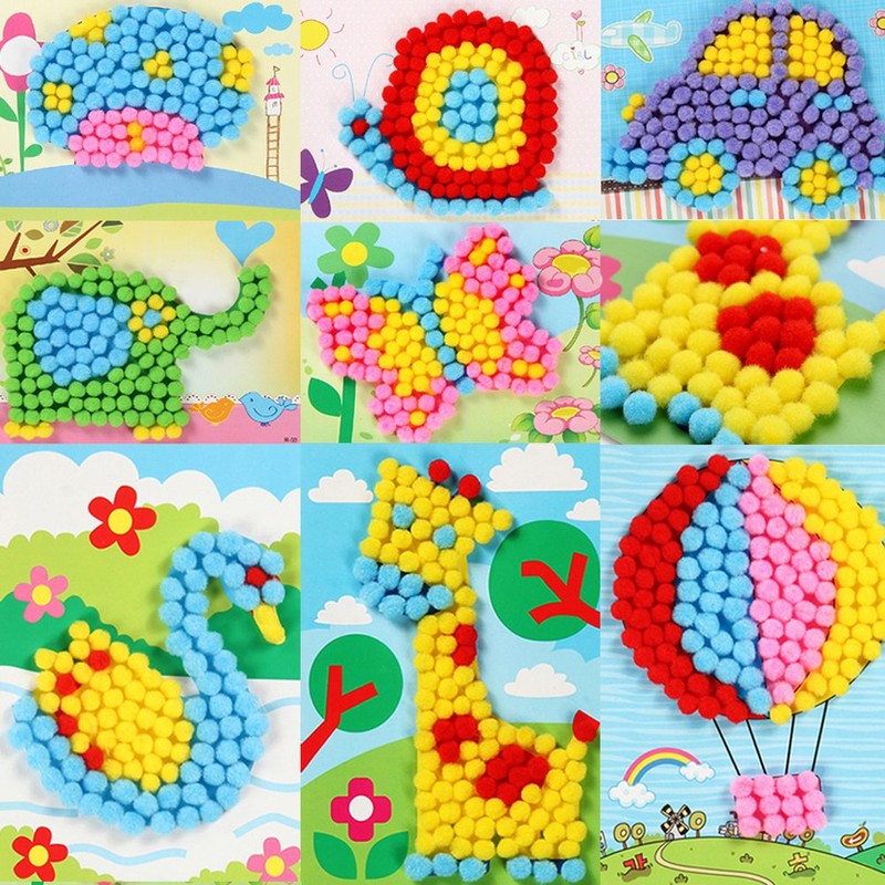CCINEE 50pcs 1.5CM Colorful Pom Pom Balls for DIY Crafts