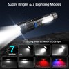 EARRCK Strong Flashlight/USB Rechargeable,Emergency Lighting White Flashlight Red/Blue Alarm Lights/Waterproof