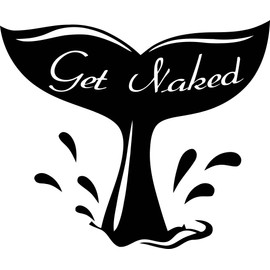 Get Naked Bathroom Sign Door Wall Decal Whale Tail Sticker Sea Life Animal Vinyl Art Quote Decorations for Home Aquatic