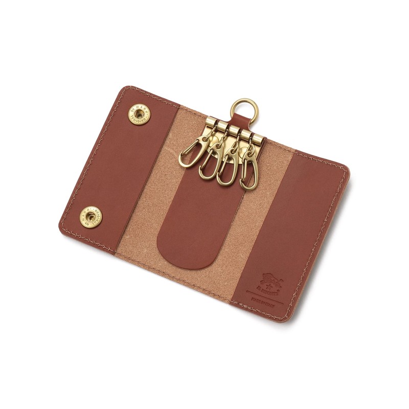 IL BISONTE Key Case, Leather, Genuine Leather, Cowhide Leather, Women's,