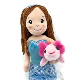 The Petting Zoo, Mermaid Doll with Axolotl Stuffed Animal, Gift for Girls, Mermaid Plush Doll with Axolotl Plush Toy, 17 inch (Red Hair), 3143x2A
