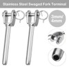 4 Pcs Wire Rope Clamps, 4mm Stainless Steel Swaged Fork