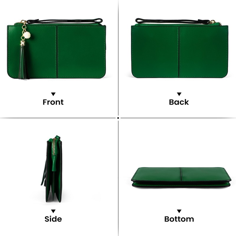 befen Genuine Leather Wristlet Clutch for Women Ultra-Slim Ladies Credit
