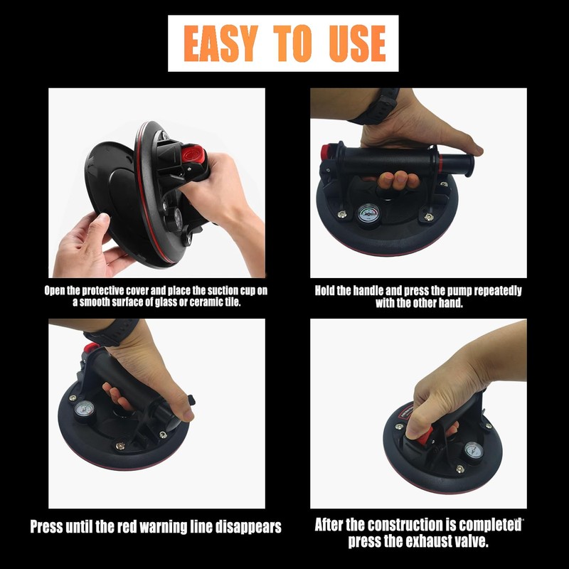 YCTOOLS 2 PCS 880 lbs Load 8" Double Thickness Glass