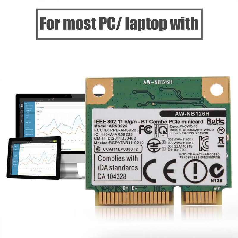 Bluetooth WiFi PCI-E Wireless Card, Dual Band Network Card for