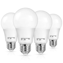 SHINE HAI Dusk to Dawn Light Sensor Bulbs, A19 12W LED Auto On Off Light Bulbs, 1200 Lumens, E26 Base, Cool White 6000K Indoor Outdoor Lamp for Porch Garage Yard, 4-Pack