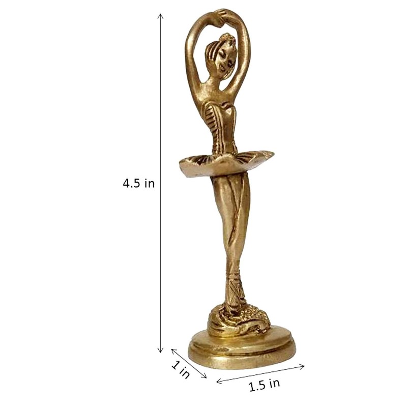 Purpledip Brass Statue Ballet Dancing Girl: Ballerina In Dance Pose
