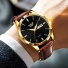 Reloj Cronógrafo Lige LG8970 De Cuero Casual Para Hombre