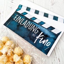 CALLUNA® - 6 Invitation Card Sets for Crafts - Modern Designed Craft Template for Cinema Invitation - Birthday Party Invitations - Party Invitations for Cinema Experience