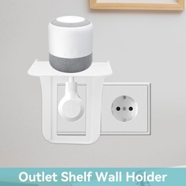 2 juegos de estante de salida, estante de salida horizontal, estante de enchufe montado en la pared, estante de carga, soporte de carga de teléfono para baño, cocina, dormitorios