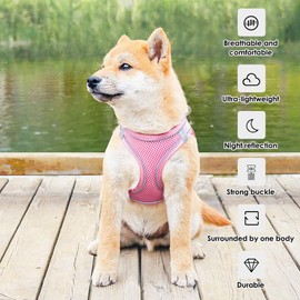 Dog Harness, Puppy Harness, Small Dogs, Puppy Harness, Chest Harness, Puppy Harness, Reflective (Pink, XS)