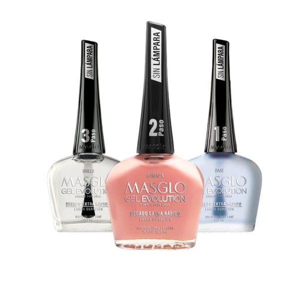 MASGLO GEL EVOLUTION Nail Polish Gel Effect, No UV/Led Lamp,
