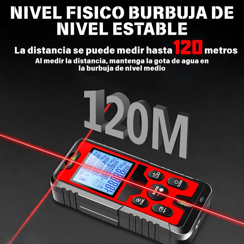OIUBJDA Medidor de Distancia de Alta precisión,Telemetro compactas de medición,Flexometro