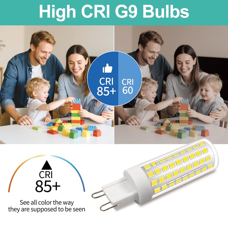 ZHENMING Dimmable G9 LED Bulb 60W 75W 80W Halogen Equivalent,
