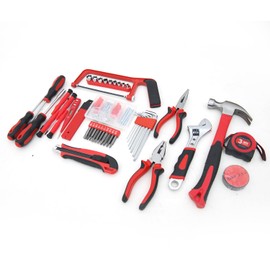 Hantinstom Household Tools Kit Essential Home Repair Set with Plastic Toolbox Ideal for College Students, Home Use & More