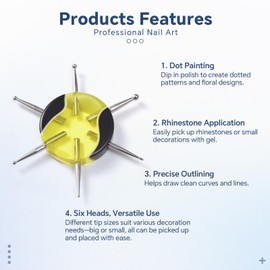 KADS 6 in1 Nail Dotting Tool Nail Art Design Round Dotting Pen for Nail Painting Embossing Tracing Dotting